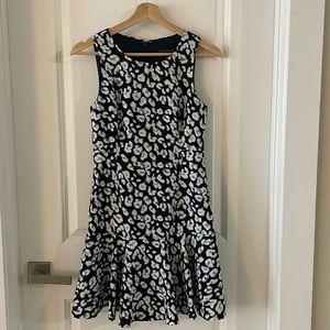 Banana republic blue and white cheetah print dress